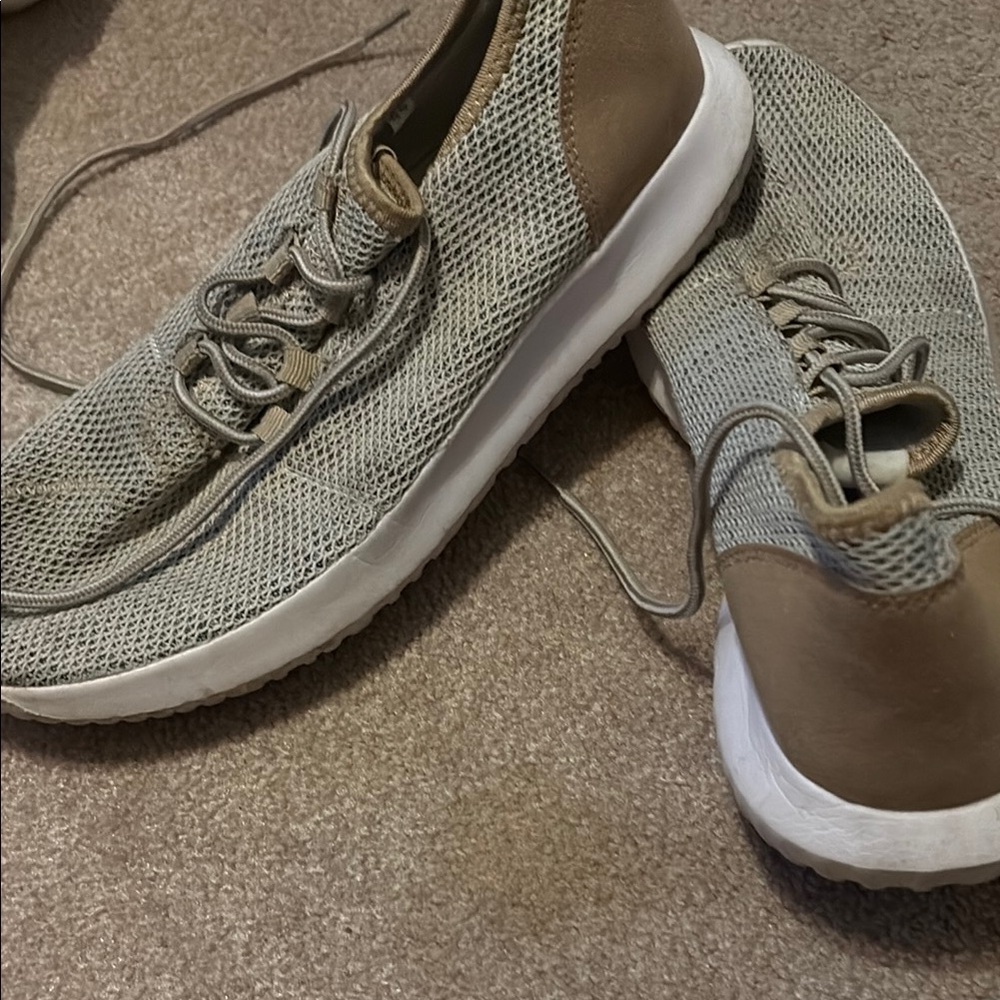 Tan Mesh Sneakers with Modern Design
